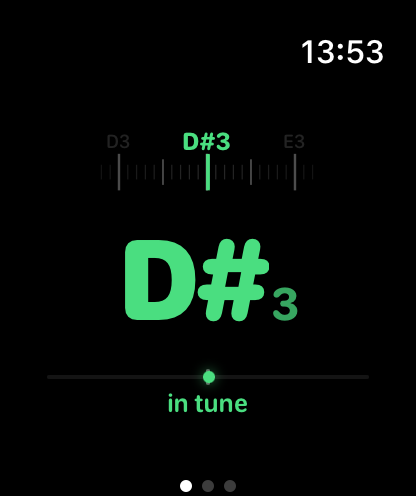 SingTuner Watch tuner — D#3 in tune